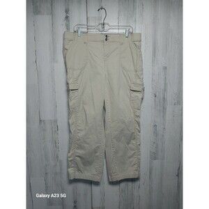 Natural Reflections Size 14 Beige Cargo Crop Pants